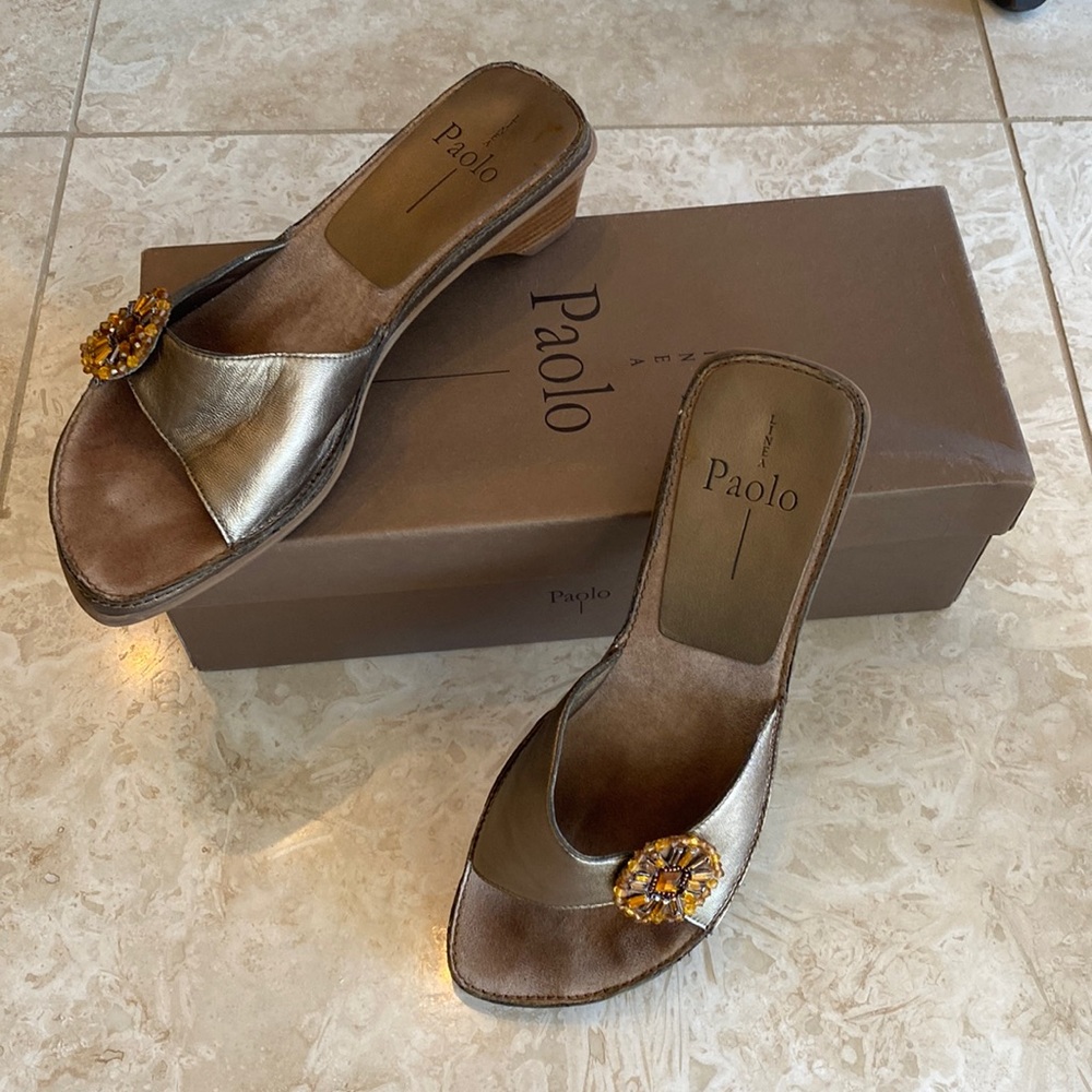 Paolo Linea Slides with Rhinestones accents